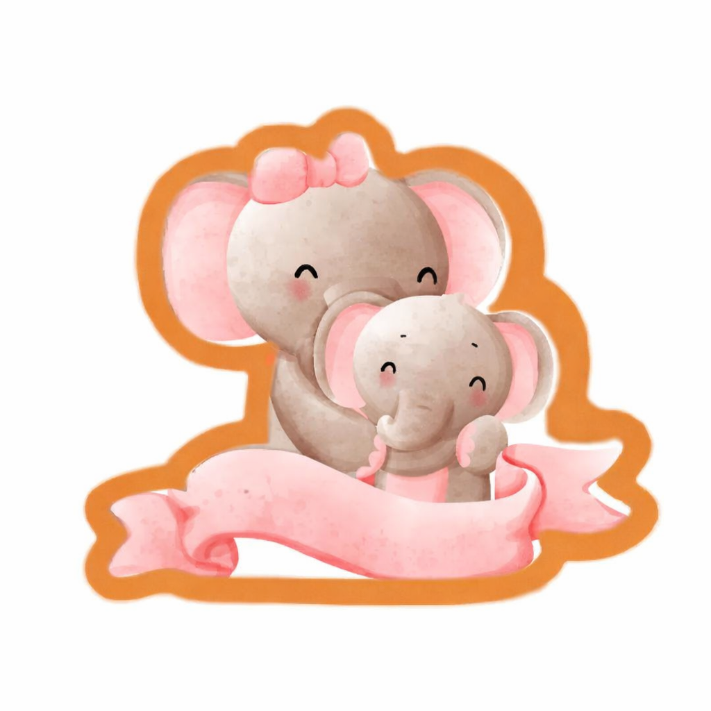 emporte piece éléphant et son bébé entre 5,5 et 12cm