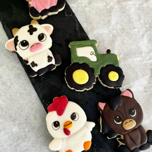 12 Biscuits décorés en glace royale – Ferme