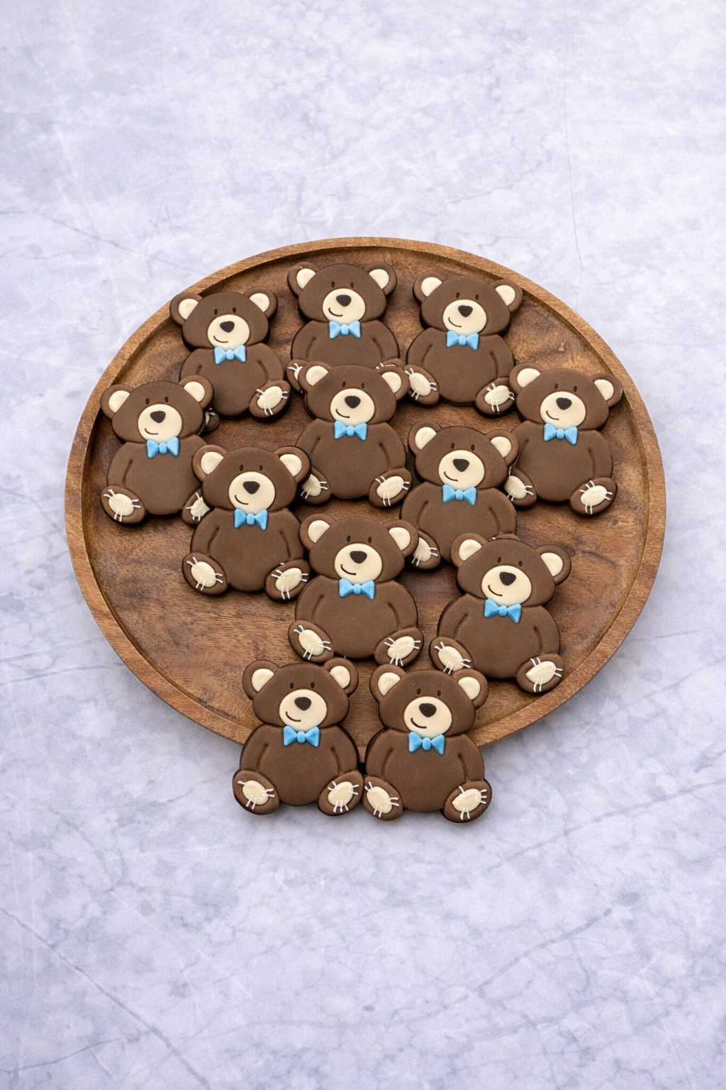 12 biscuits oursons décorés en glace royale